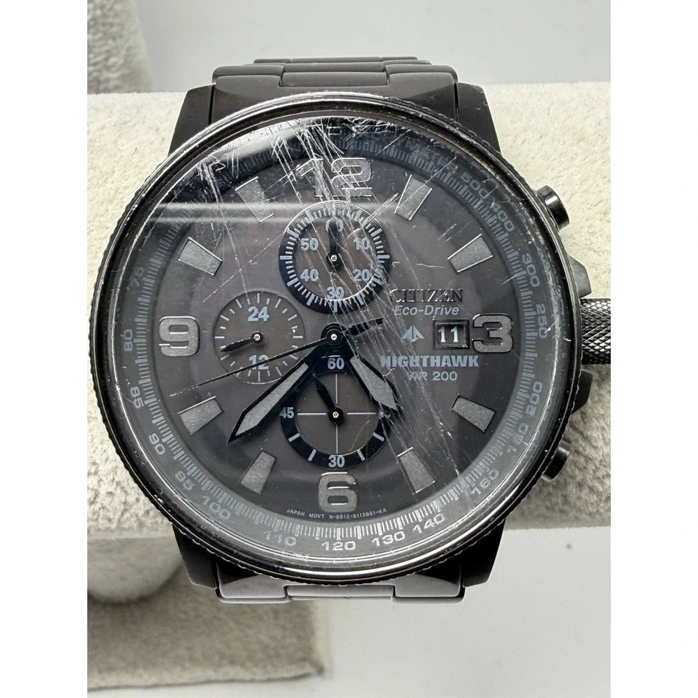 Scratched Citizen Eco-Drive B612-S078245 Nighthawk Mens Working Watch 42MM 7.5